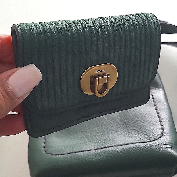 Fossil Harper Leather Phone Bag Pine Green - Picture 6 of 12